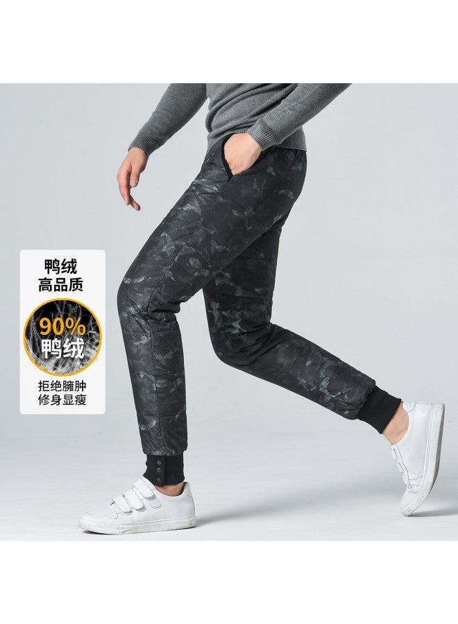 YaYa Men's Winter 90% Duck Down Cuffed Pants Casual Warm Comfortable Down Pants Men - Image 2
