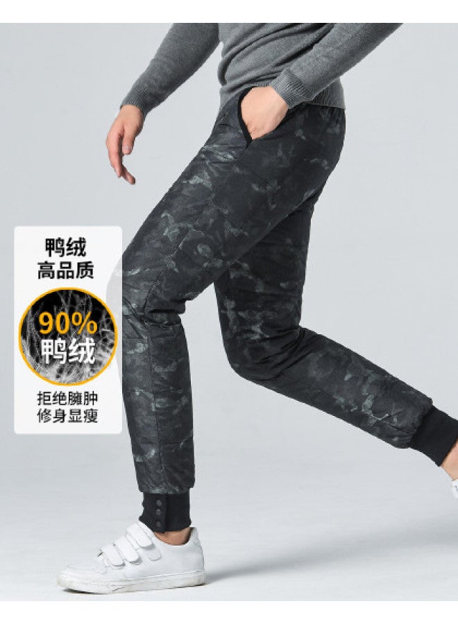 YaYa Men's Winter 90% Duck Down Cuffed Pants Casual Warm Comfortable Down Pants Men - Image 1