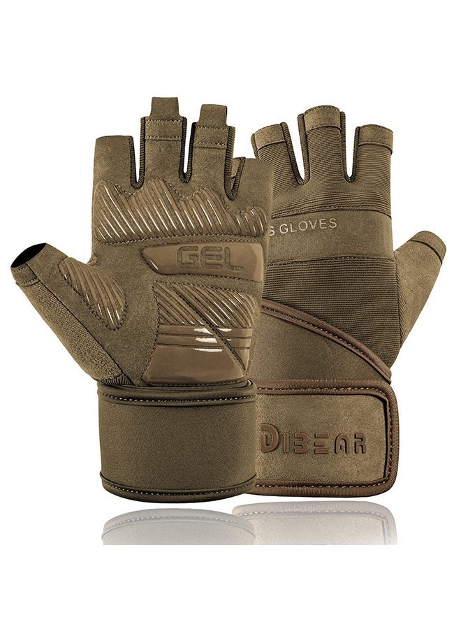 عربست قفازات رفع أثقال للرجال والنساء مع أربطة معصم، مناسبة للتدريب في صالة الألعاب الرياضية، واللياقة البدنية، والتعليق، وتمارين العقلة. تهوية فائقة، وحماية كاملة لراحة اليد. - Image 1