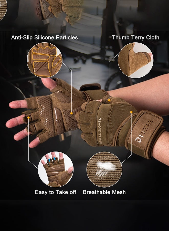 عربست قفازات رفع أثقال للرجال والنساء مع أربطة معصم، مناسبة للتدريب في صالة الألعاب الرياضية، واللياقة البدنية، والتعليق، وتمارين العقلة. تهوية فائقة، وحماية كاملة لراحة اليد. - Image 3