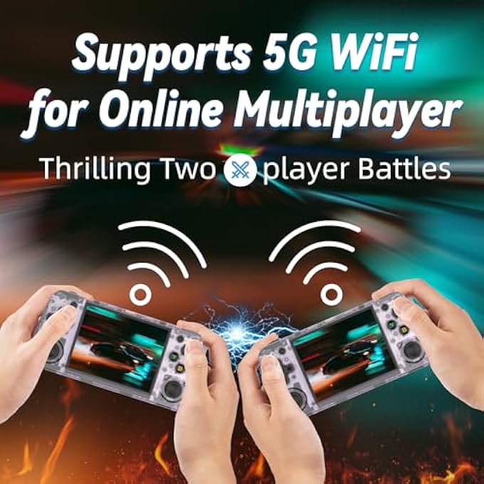 RG35XX H RETRO HANDHELD GAME CONSOLE, 3.5 INCH IPS SCREEN LINUX SYSTEM BUILT-IN 64G TF CARD 5528 GAMES SUPPORT TV OUTPUT (TRANSPARENT PURPLE) - Image 4