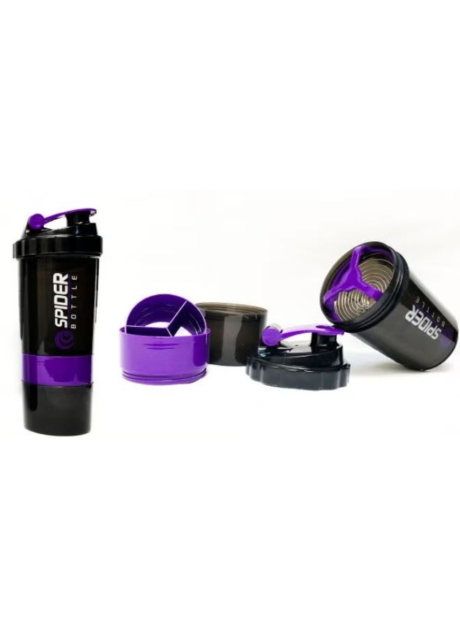 سبايدر بوتل زجاجة لمزج البروتين، مخصصة لممارسي تمارين اللياقة البدنية 500ملليلتر - Image 2