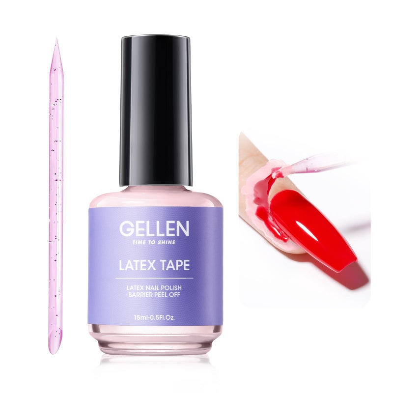 Gellen Liquid Latex for Nails, Peel Off Cuticle Guard for Nail Polish Skin Barrier Protector Nail Art Liquid Latex Tape for Manicure Home Salon 15ml Pink Cuticle Protectors Gifts for Women - Image 1