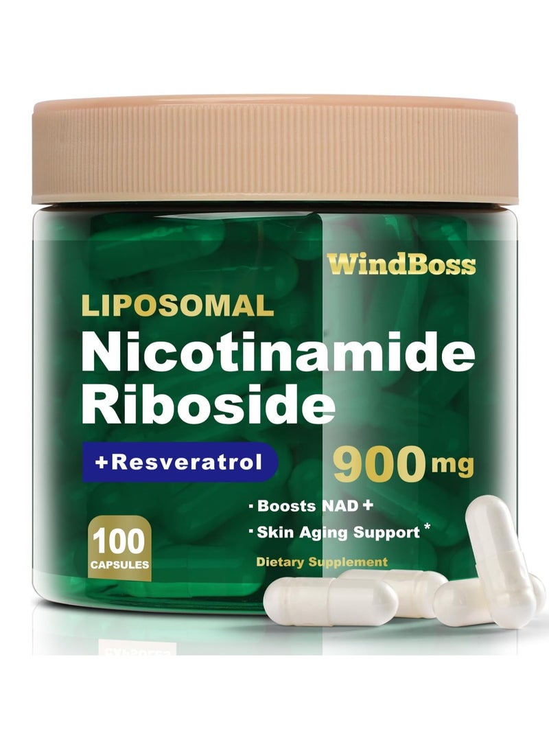 رئيسالرياح نيكوتيناميد ريبوسيد ريسفيراترول ن.د، ن.د الليبوسومية للنساء والرجال، بديل مكمل NMN، مكمل ن.د - 100 كبسولة - Image 1