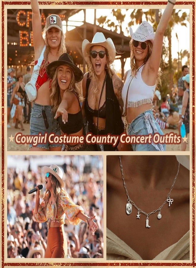 Your Always Charm Gold Charm Necklace for Women Boho Necklaces Western Outfits Cowgirl Accessories Bow Boot Heart Pearl Flower Charms Necklace Gifts Jewelry Trendy 2025 - Image 2