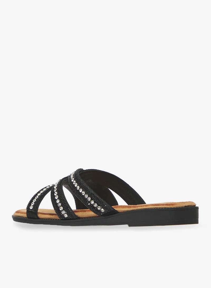 Savannah Collection  Diamante Flat Sandal for Women | Best Price UAE