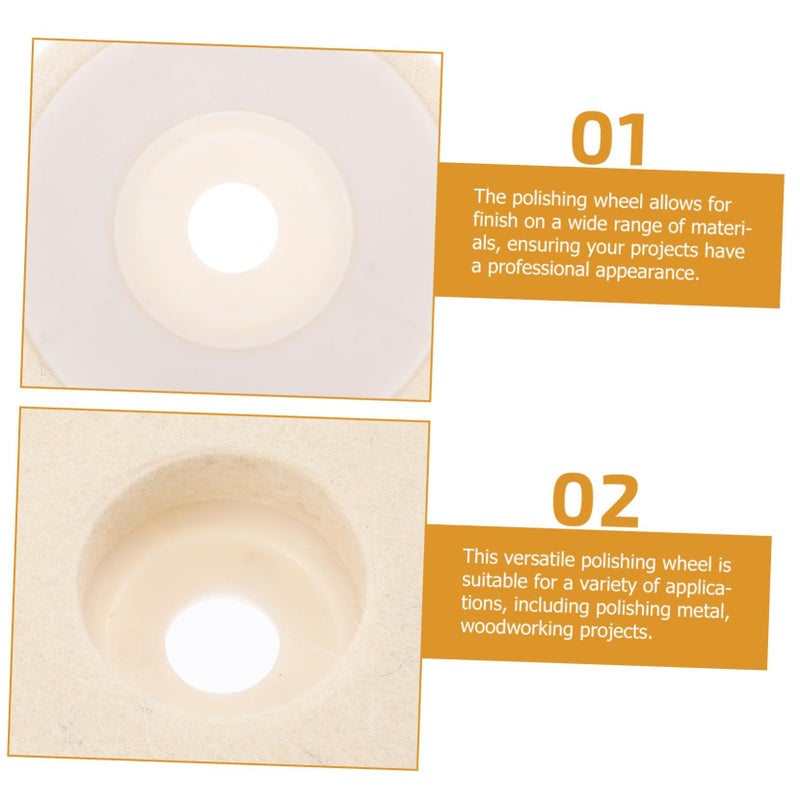 10 Pcs Thick Wool Buffing Wheels for Angle Grinder Metal and Marble Polishing - Image 4