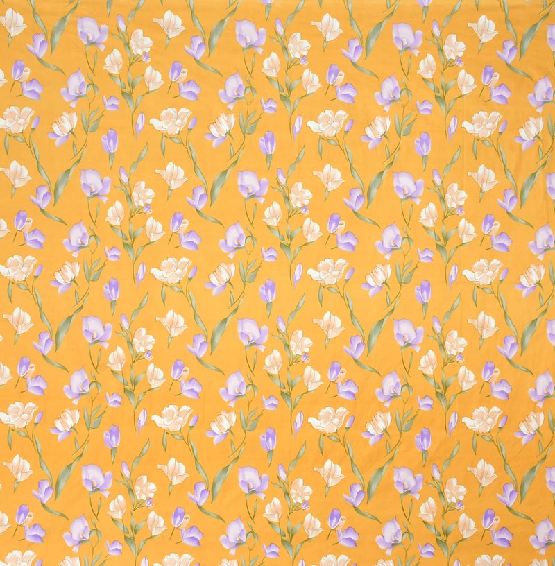 SHOMES Pure Soft Cotton Printed Diwan Set Covers 6 Pieces - 1 Single Bed Sheet (60 X 90) with 3 Cushion (16 X 16), 2 Bolster Covers (16 X 32) - (Yellow, Medium) - Image 3