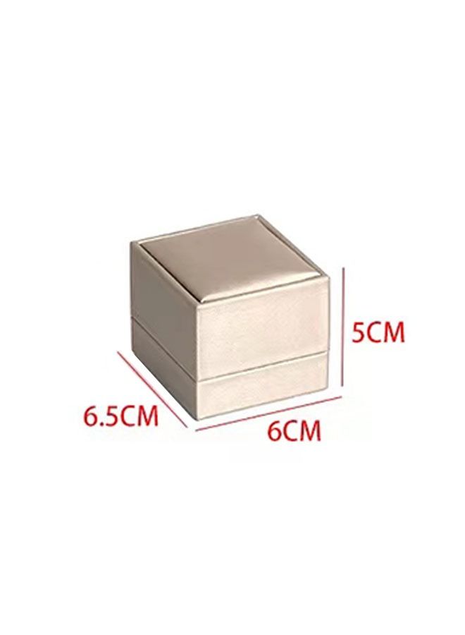 Ant Engagement Ring Box, Square Ring Case Jewelry Gift Box for Engagement Birthday Wedding Anniversary(Golden) - Image 2