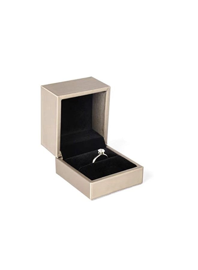 Ant Engagement Ring Box, Square Ring Case Jewelry Gift Box for Engagement Birthday Wedding Anniversary(Golden) - Image 1