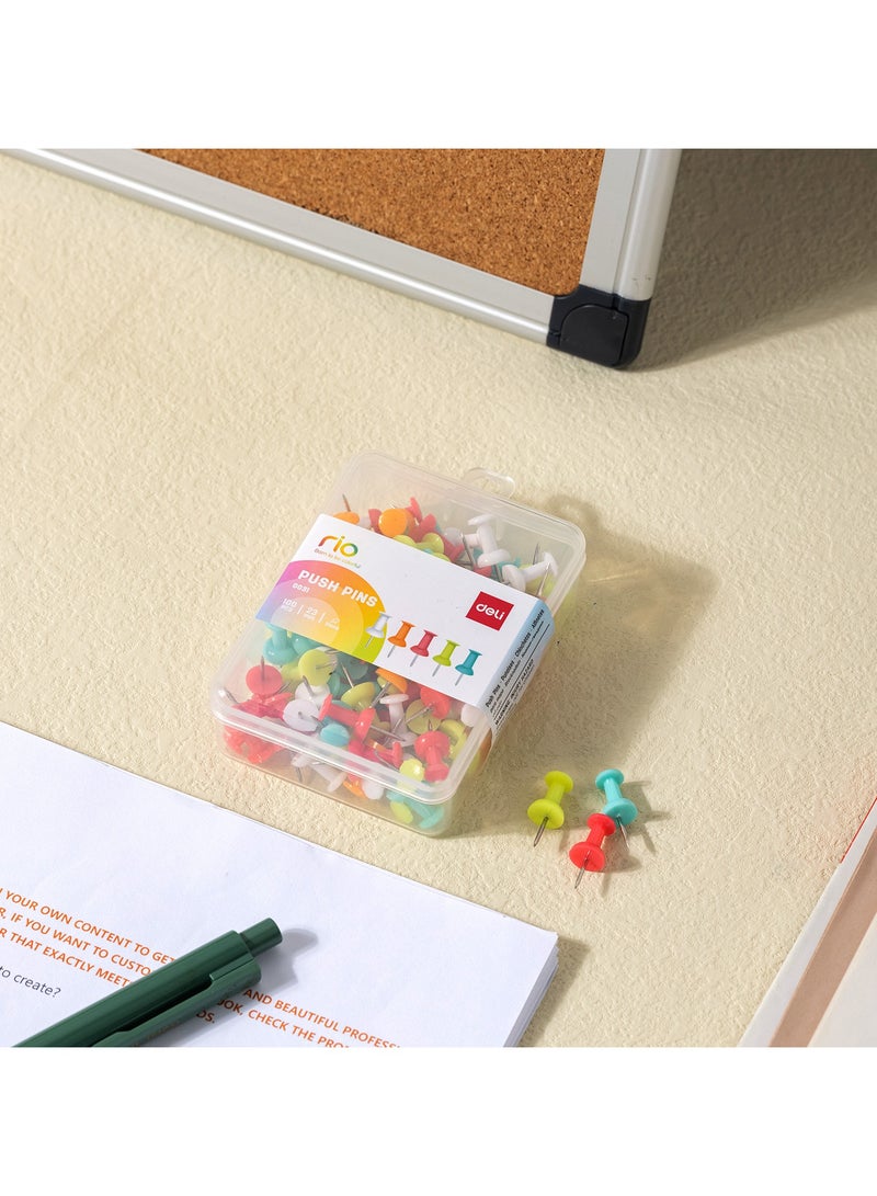 Deli E0030 Push Pins - 23mm, 1", Silver - Image 2