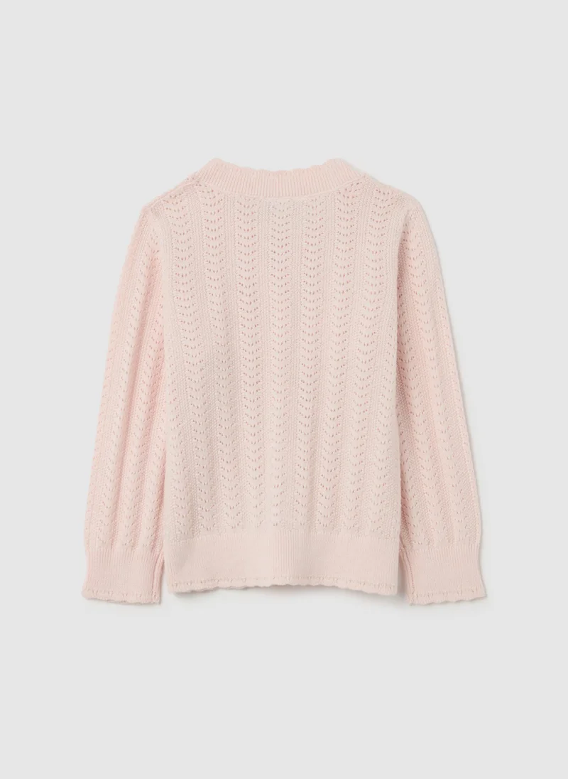 او في اس Cardigan In Pointelle Cotton