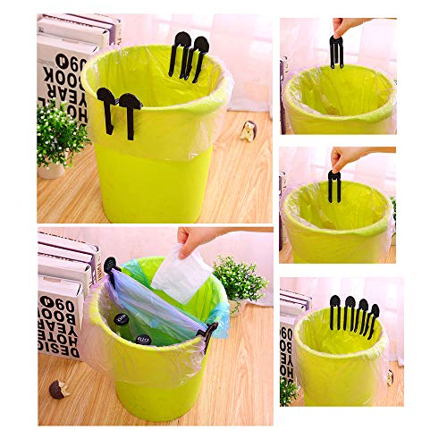 Pro Bamboo Kitchen 20pcs Black Trash Can Bag Clip Garbage Can Clamp 8x3.2cm for Home and Kitchen - Image 4