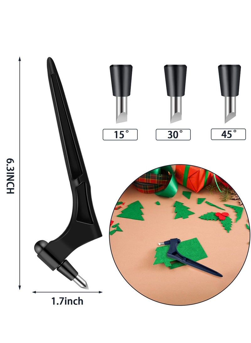 360 Rotating Craft Cutting Tools Set, 2 Pieces Specialty Cutting Tools with 6 Pieces 360-Degree Rotating Carbon Steel Replacement Blade and Cutting Mat for DIY Craft Scrapbooking Stencil Supplies - Image 4