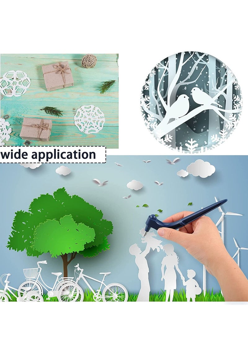 360 Rotating Craft Cutting Tools Set, 2 Pieces Specialty Cutting Tools with 6 Pieces 360-Degree Rotating Carbon Steel Replacement Blade and Cutting Mat for DIY Craft Scrapbooking Stencil Supplies - Image 3