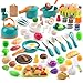 Zero Zoo 120Pcs Mini Play Kitchen Accessories Kids Pretend Cooking Playset with Desserts Cuttable Veggies BBQ Storage Basket Educational RolePlay Gift for Toddlers Child Green - Image 2
