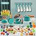Zero Zoo 120Pcs Mini Play Kitchen Accessories Kids Pretend Cooking Playset with Desserts Cuttable Veggies BBQ Storage Basket Educational RolePlay Gift for Toddlers Child Green - Image 4