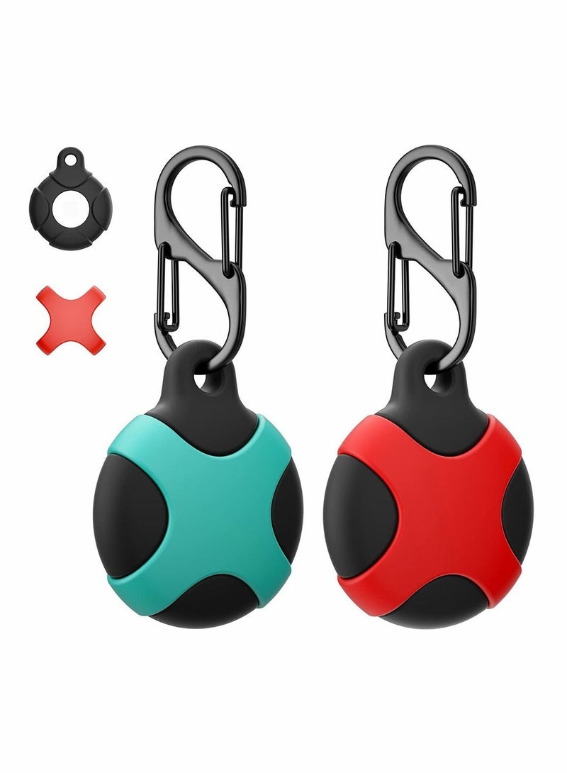 Captaintech 2 Pack Case for Apple AirTag with Keychain Ring Silicone Waterproof Anti Scratch Protective Tracker Cover Compatible AirTags Pets Keys Luggage Backpacks Black - Image 1