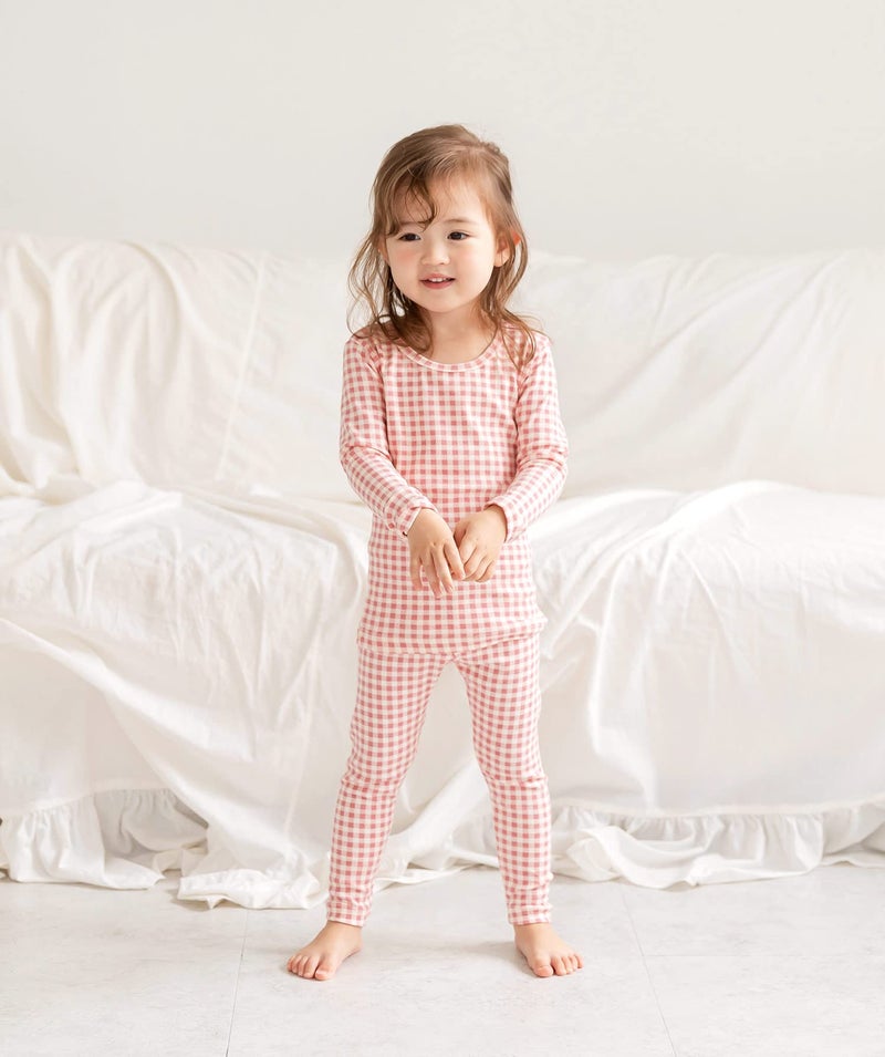 AVAUMA Baby Boys Girls Pajama Set 6M-7T Kids Cute Toddler Snug fit Pattern Design Pjs Cotton Sleepwear (Check.Pink.XS) - Image 2