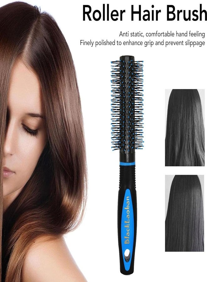 BlackLaoban Round Hair Brush With Brush Cleaner Tool for Blow Drying, Styling, Curling, Straighten with Soft Nylon Bristles for Short or Medium Curly Hairs for Women & Men (Blue) - Image 3