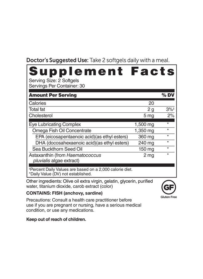 Dr. Whitaker - Eyedrate Hydration And Lubrication Supplement With Omega3 Omega7 And Antioxidants 60 Softgels 30Day Supply - Image 1
