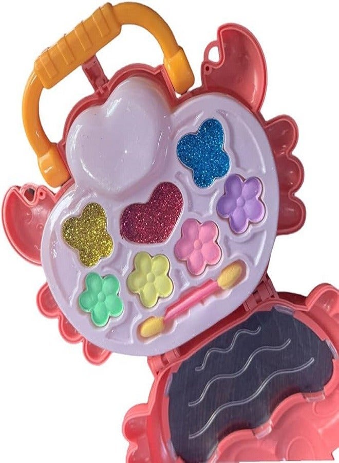 Kids makeup toys set for girls, washable pretend makeup set,Baby crab makeup handbag, real safe and non-toxic makeup toys for 3 years old (Pink) - Image 2