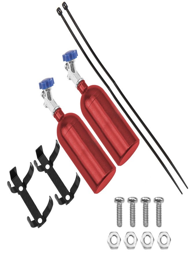 Vgoohobby 2Pack Vgoohobby Simulation Nitrogen Bottle Decoration Part Accessory Compatible with Traxxas TRX4 Axial SCX10 RC4WD Tamiya CC01 D90 90046 1/10 RC Crawler (Red) - Image 2