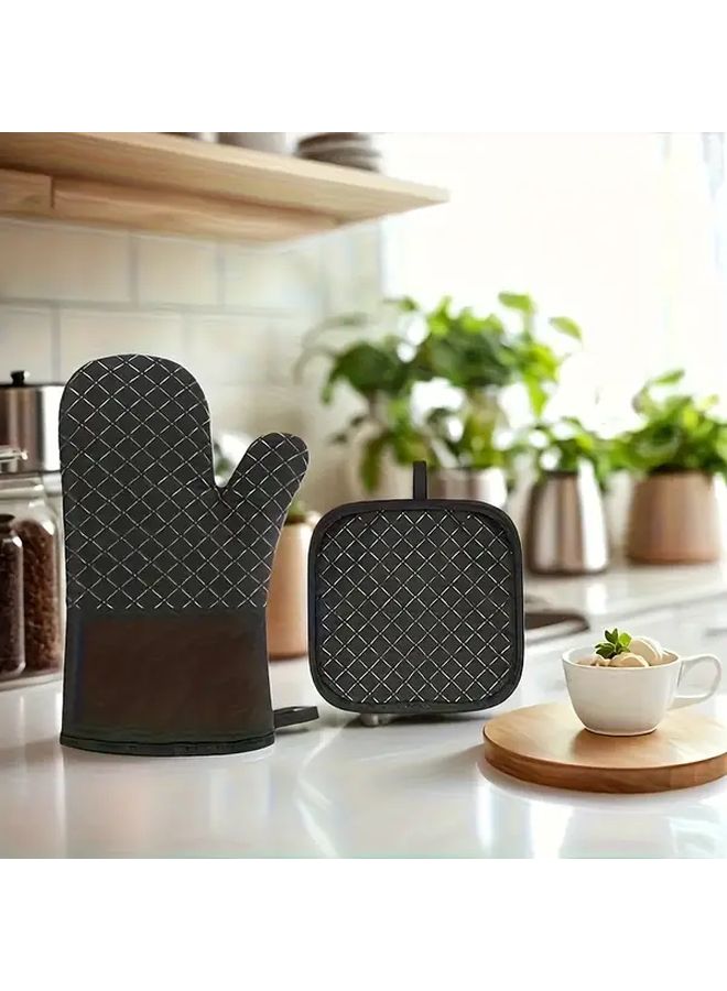 GY 03 Silicone Non Slip Glove And Pot Holder Set Soft Fit Anti Slip - Image 1