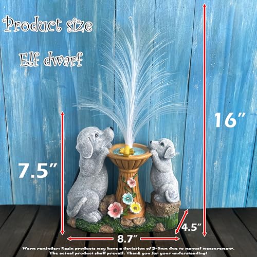 RCTTICUU Solar Dog Statues Garden Decor with LED Lights -Resin Dogs Figurines Lights and Colour Changing Fiber Optical Light, Outdoor Decorations for Patio Yard Lawn Ornaments-Gifts for Housewarming - Image 3