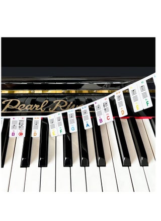 88-Key Removable Piano Keyboard Note Labels Without Sticking, 2 in 1 Piano Key Labels with Pitch Name & Staff, Durable Piano Note Labels for Beginner (colourful) - pzsku/ZBF278C16B685BA602360Z/45/_/1735887259/6872b397-64ee-4c34-aa9a-15a975025ee8