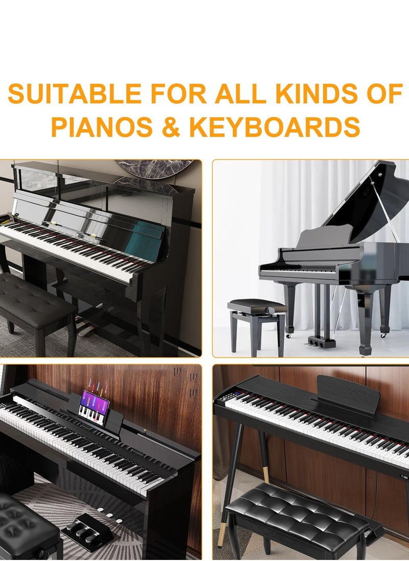 Generic - 88-Key Removable Piano Keyboard Note Labels Without Sticking, 2 in 1 Piano Key Labels with Pitch Name & Staff, Durable Piano Note Labels for Beginner (colourful) - Image 1