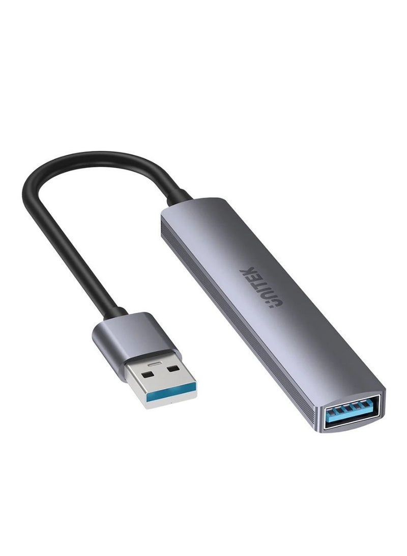 UNITEK 4-in-1 USB-A Hub with High-Speed Data Transfer and Durable Aluminum Design for Seamless Multi-Device Connectivity