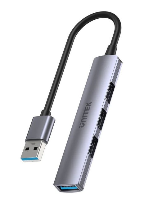 UNITEK 4-in-1 USB-A Hub with High-Speed Data Transfer and Durable Aluminum Design for Seamless Multi-Device Connectivity