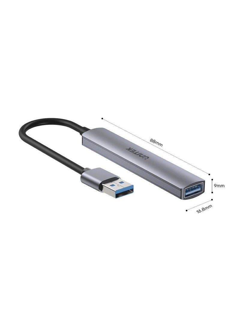 UNITEK 4-in-1 USB-A Hub with High-Speed Data Transfer and Durable Aluminum Design for Seamless Multi-Device Connectivity