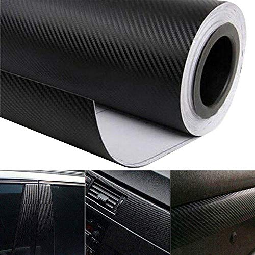 Raushik Black 3D Carbon Fiber Vinyl Film Car Sticker Waterproof Car Styling Wrap Auto Vehicle Detailing Accessories Motorcycle, 12x24 Inch Roll - Image 4