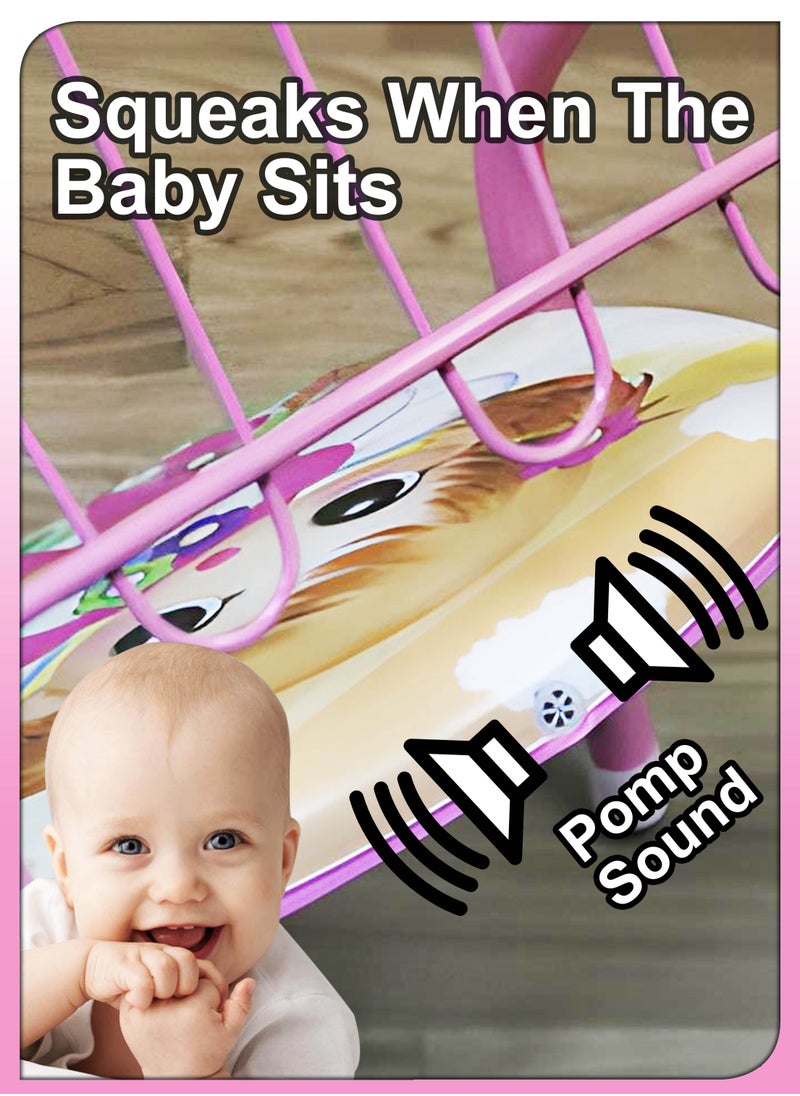 DBLEW Cute Design Baby Sitting Chairs Children Toddler Metal Frame Arm Outdoor With Squeak Pomp Pomp Sound For Study And Playing At Home Or School Strong Frame Kids Furniture Broad Wide Seating Boys Girls  - Image 2