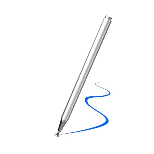 GadgetBite Stylus Pen for Android Tablet & iOS All Touchscreen Devices Capacitive Universal Smart Pen Pencil with Fine Point Disc Tip Lightweight Metal Body and Magnetic Cover for Mobile Phone iPad Tab - Silver - Image 1