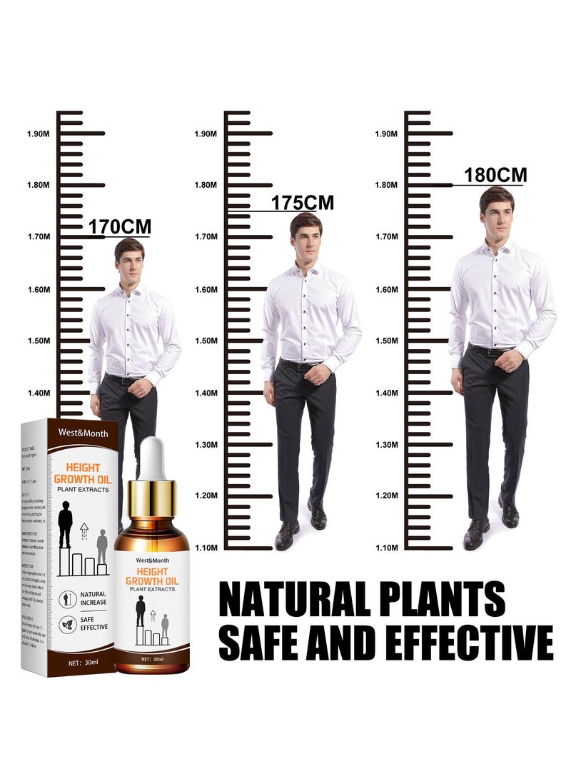 West&Month Height Growth Oil ， Natural Plant Heightening Essential Oil，Promote Bone Growth，Foot Stimulation Massage Health Care Product to Increase Height for Teens，Promote Height Growth in Children and Adults  - Image 2