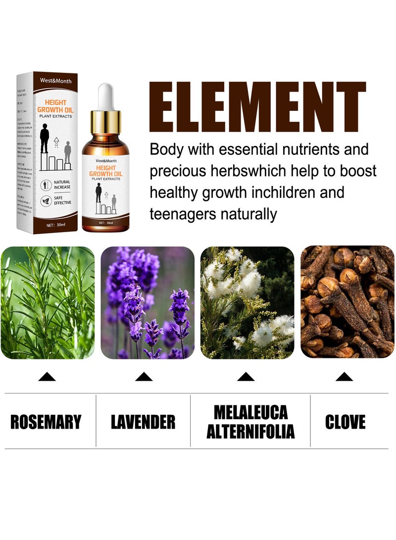 West&Month Height Growth Oil ， Natural Plant Heightening Essential Oil，Promote Bone Growth，Foot Stimulation Massage Health Care Product to Increase Height for Teens，Promote Height Growth in Children and Adults  - Image 5