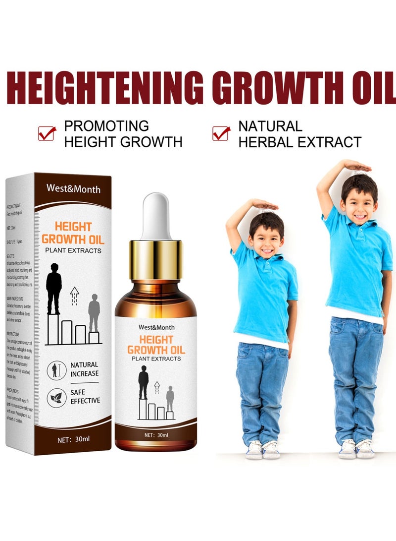West&Month Height Growth Oil ， Natural Plant Heightening Essential Oil，Promote Bone Growth，Foot Stimulation Massage Health Care Product to Increase Height for Teens，Promote Height Growth in Children and Adults  - Image 1
