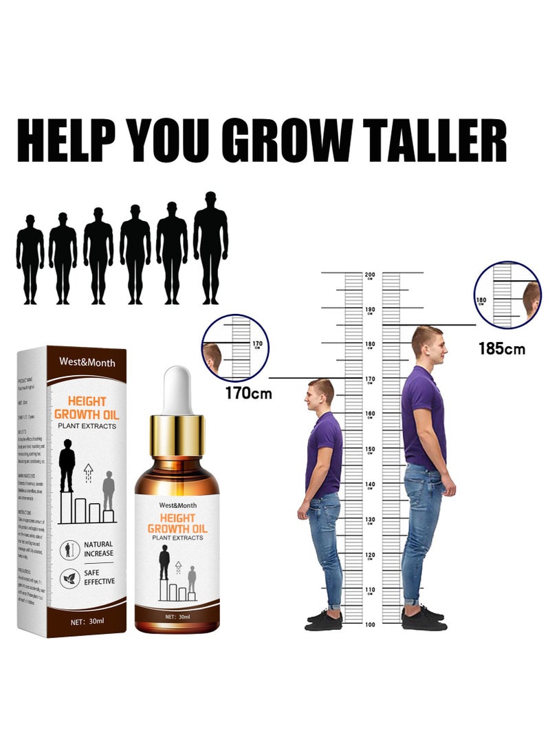 West&Month Height Growth Oil ， Natural Plant Heightening Essential Oil，Promote Bone Growth，Foot Stimulation Massage Health Care Product to Increase Height for Teens，Promote Height Growth in Children and Adults  - Image 3