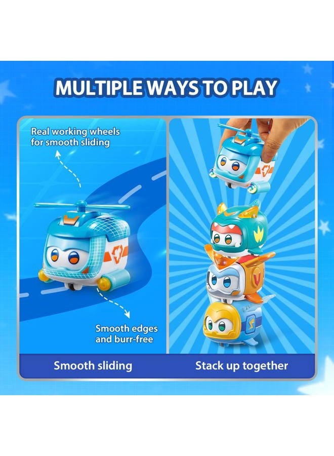 SUPER WINGS حزمة سوبر بيت 4، الصبي الذهبي، جيروم، إيلي، مع تعبير وجه قابل للتبديل، مع تأثير وميض، محمول، لعبة للأطفال من 3 إلى 8 سنوات، 2 بوصة - Image 4