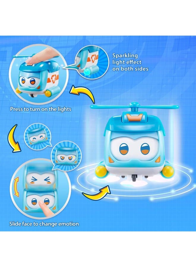 SUPER WINGS حزمة سوبر بيت 4، الصبي الذهبي، جيروم، إيلي، مع تعبير وجه قابل للتبديل، مع تأثير وميض، محمول، لعبة للأطفال من 3 إلى 8 سنوات، 2 بوصة - Image 3