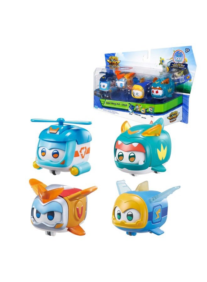 SUPER WINGS حزمة سوبر بيت 4، الصبي الذهبي، جيروم، إيلي، مع تعبير وجه قابل للتبديل، مع تأثير وميض، محمول، لعبة للأطفال من 3 إلى 8 سنوات، 2 بوصة - Image 1