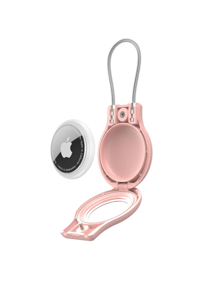 Generic - For Apple AirTag Protective Case Apple Tracker PC Security Lock Anti-lost Hanging Buckle Tracker Protective Case-Color:Pink-Applicable Models:AIRTAG - Image 1