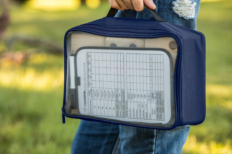 Triumph Sports TRIUMPH Giant Wooden Lawn Dice - Includes 6 Large Lawn Dice, Dry-Erase Scorecards, Markers and Carry Bag - Image 3