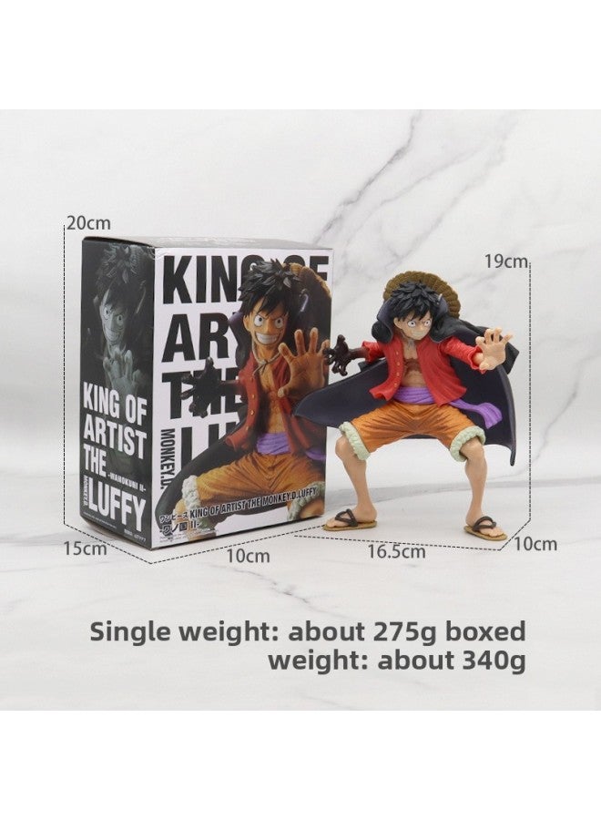 Artistic King Style Luffy Manteau Battle Suit Squatting Posture Figurine Model Boxed Handheld Toy One Piece Series-Color:Cape Luffy (boxed) - Image 1