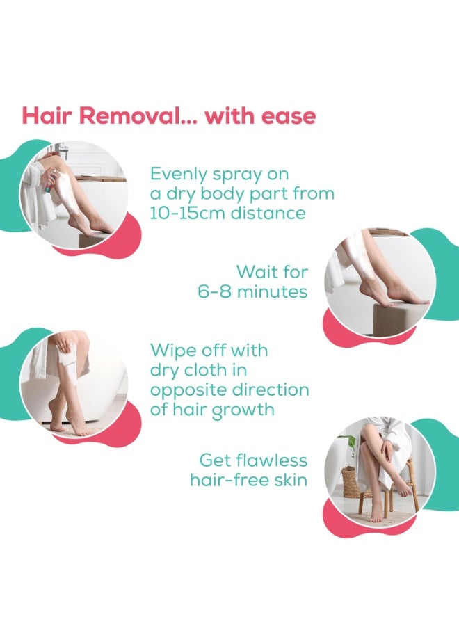 عشية أي وقت مضى بخاخ لإزالة الشعر للنساء 200 جرام، إزالة شعر الجسم بدون ألم في 6-8 دقائق، مناسب للساقين واليدين والإبطين والظهر، غني بالصبار والجلسرين وفيتامين E، تم اختباره من قبل أطباء الجلدية - Image 4