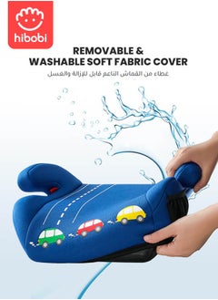 hibobi Car Seat Booster for Kids, Comfortable and Suitable for 4+ Years 22-36kg Kids, Blue  - Image 3
