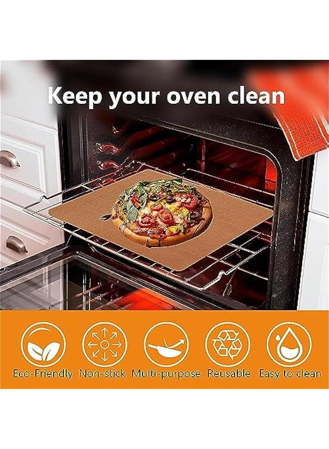 2  Large Oven Liners for Bottom of Oven BPA and PFOA Free15.7x23.6NonStick Oven Liners Barbecue Grill Mat Baking Sheet Reusable WashableKitchen Friendly Cooking Accessory - Image 2
